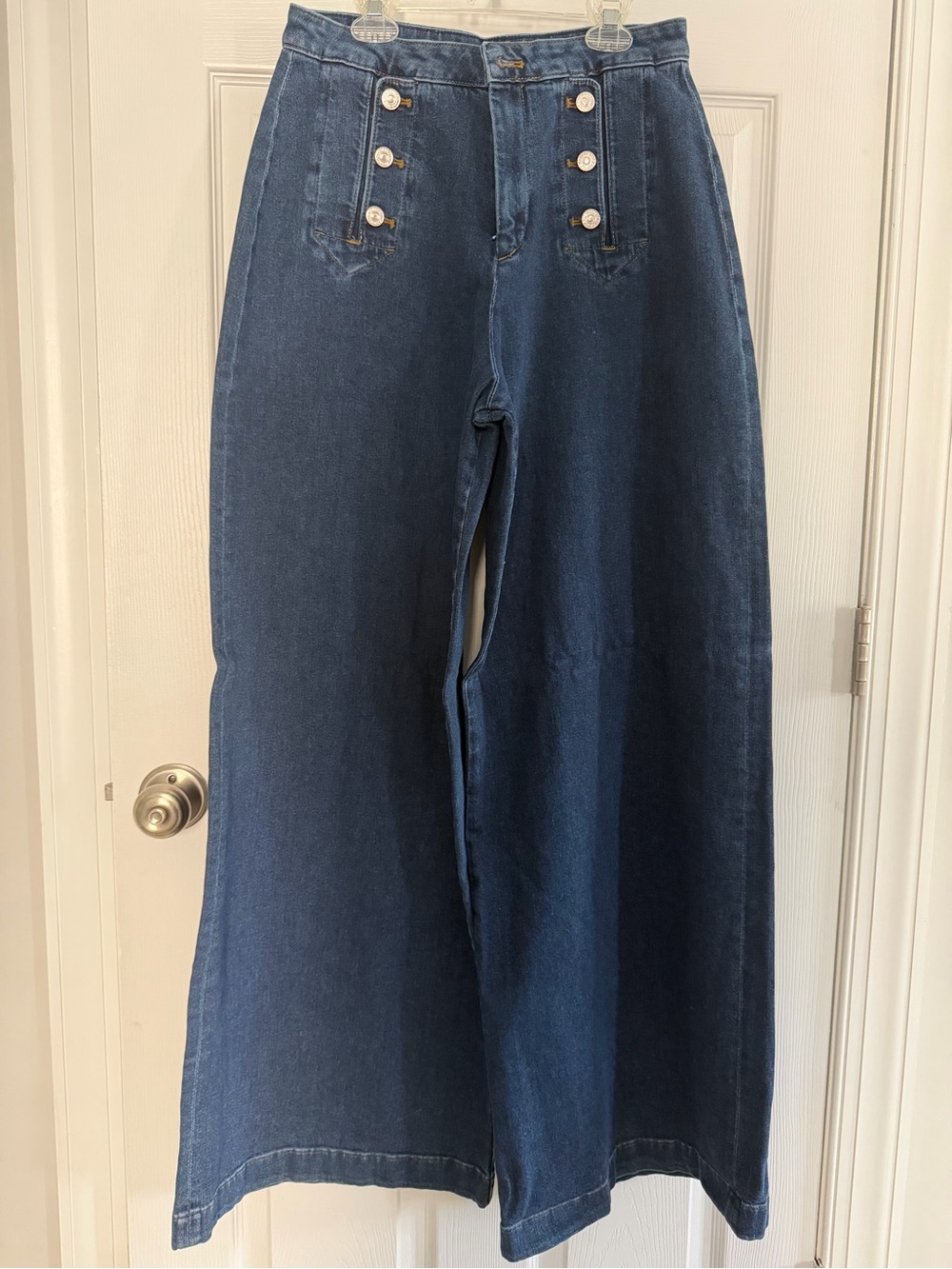 NWOT 7 for all Mankind Marina High-Waist Wide-Leg Women's Jeans in Cruise